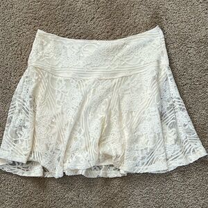 Holister cream lace skirt